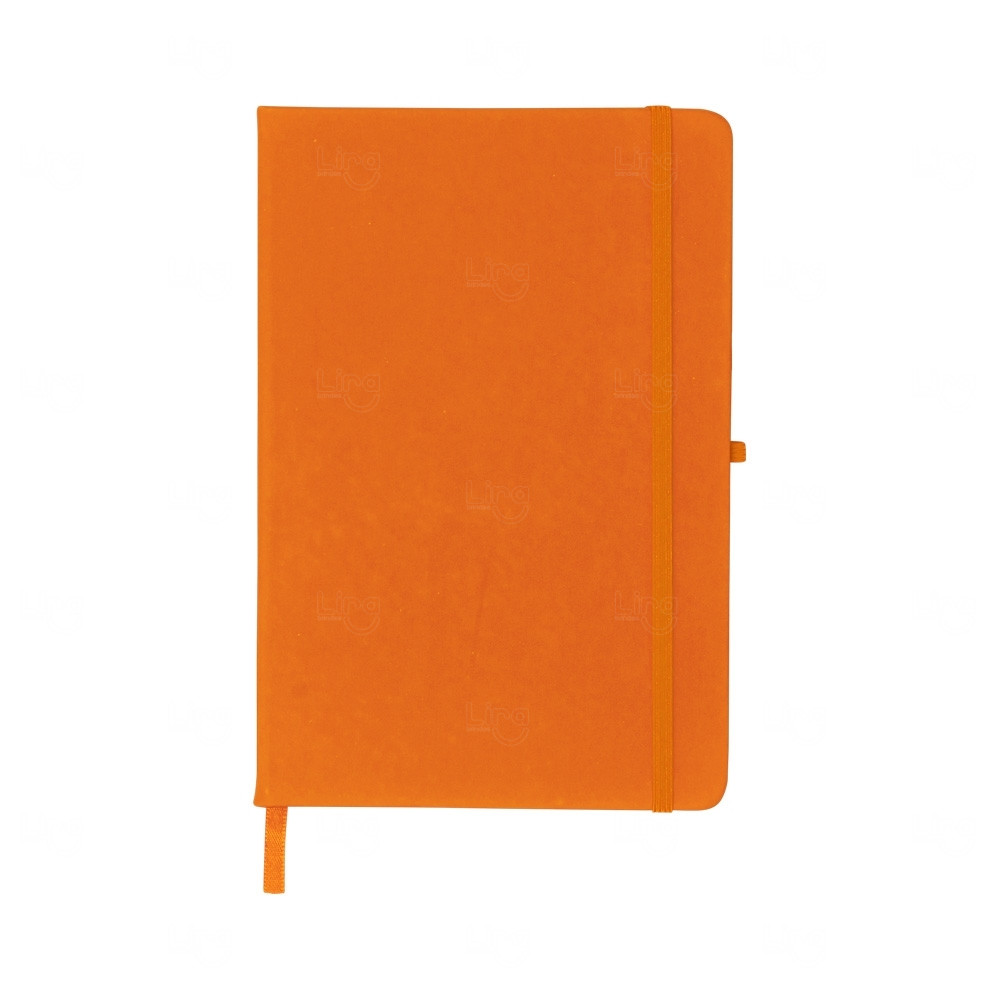 Moleskine Emborrachado c/ Porta Caneta Personalizado - 21,2x14 cm Laranja