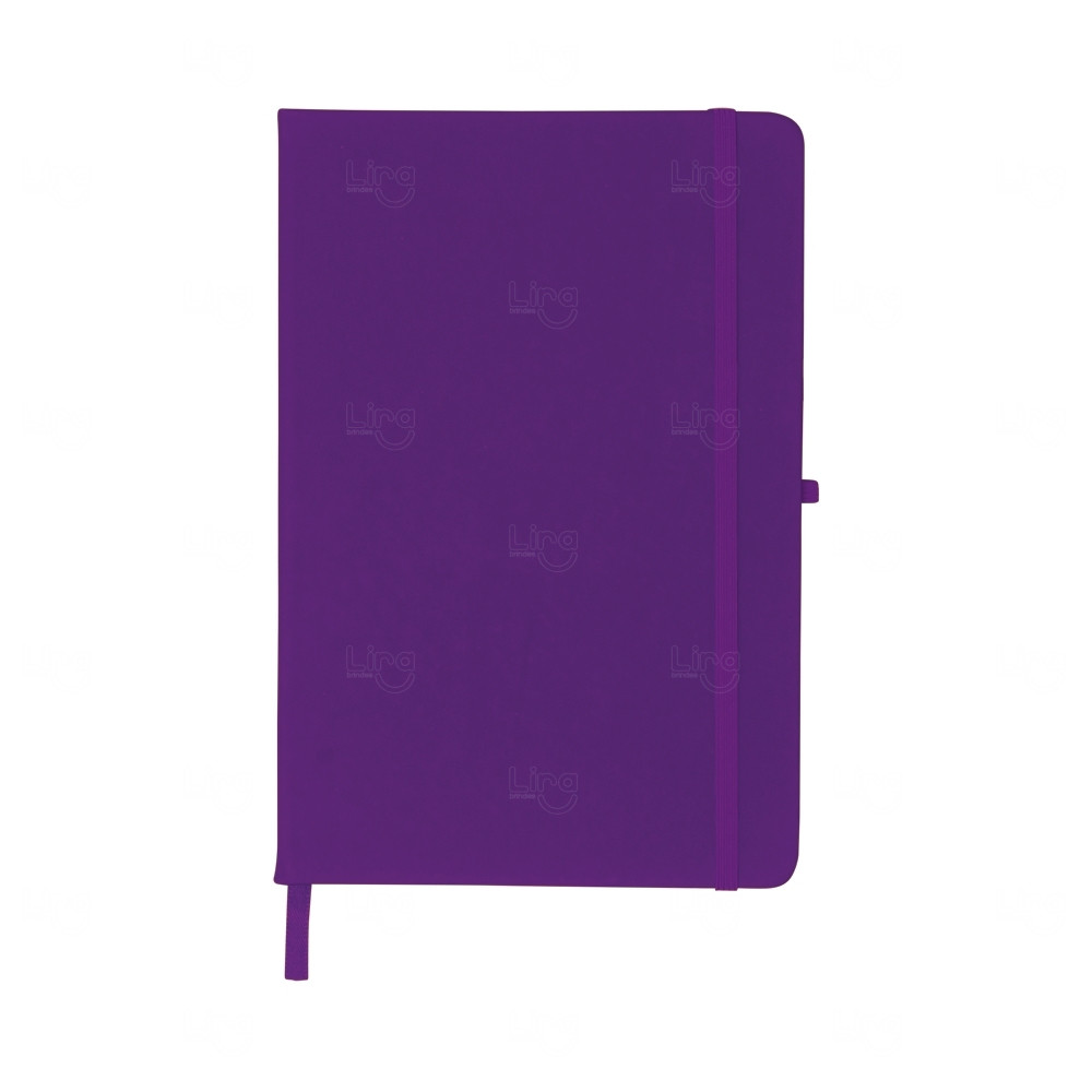Moleskine Emborrachado c/ Porta Caneta Personalizado - 21,2x14 cm Lilás