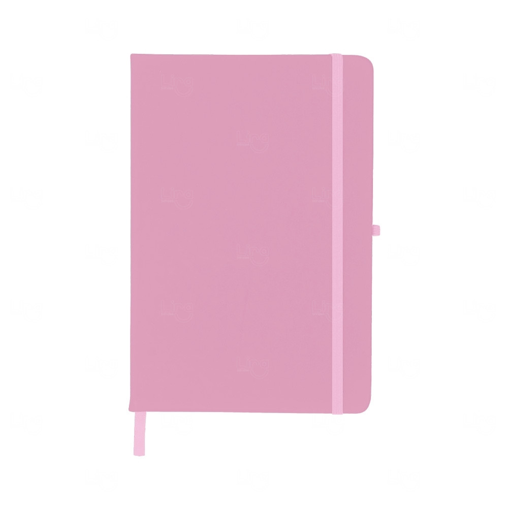 Moleskine Emborrachado c/ Porta Caneta Personalizado - 21,2x14 cm Rosa