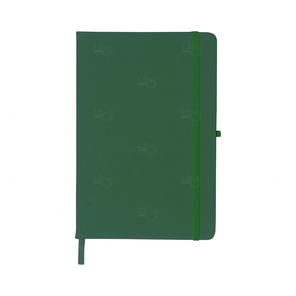 Moleskine Emborrachado c/ Porta Caneta Personalizado - 21,2x14 cm Verde