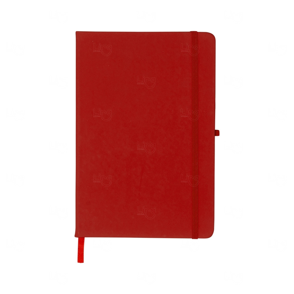 Moleskine Emborrachado c/ Porta Caneta Personalizado - 21,2x14 cm Vermelho