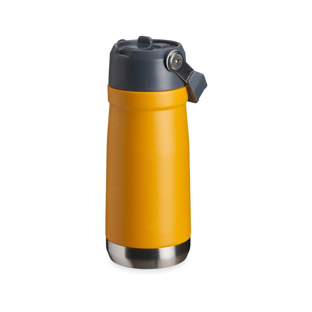 Garrafa Térmica 550ml com Bico Flip Personalizada Amarelo