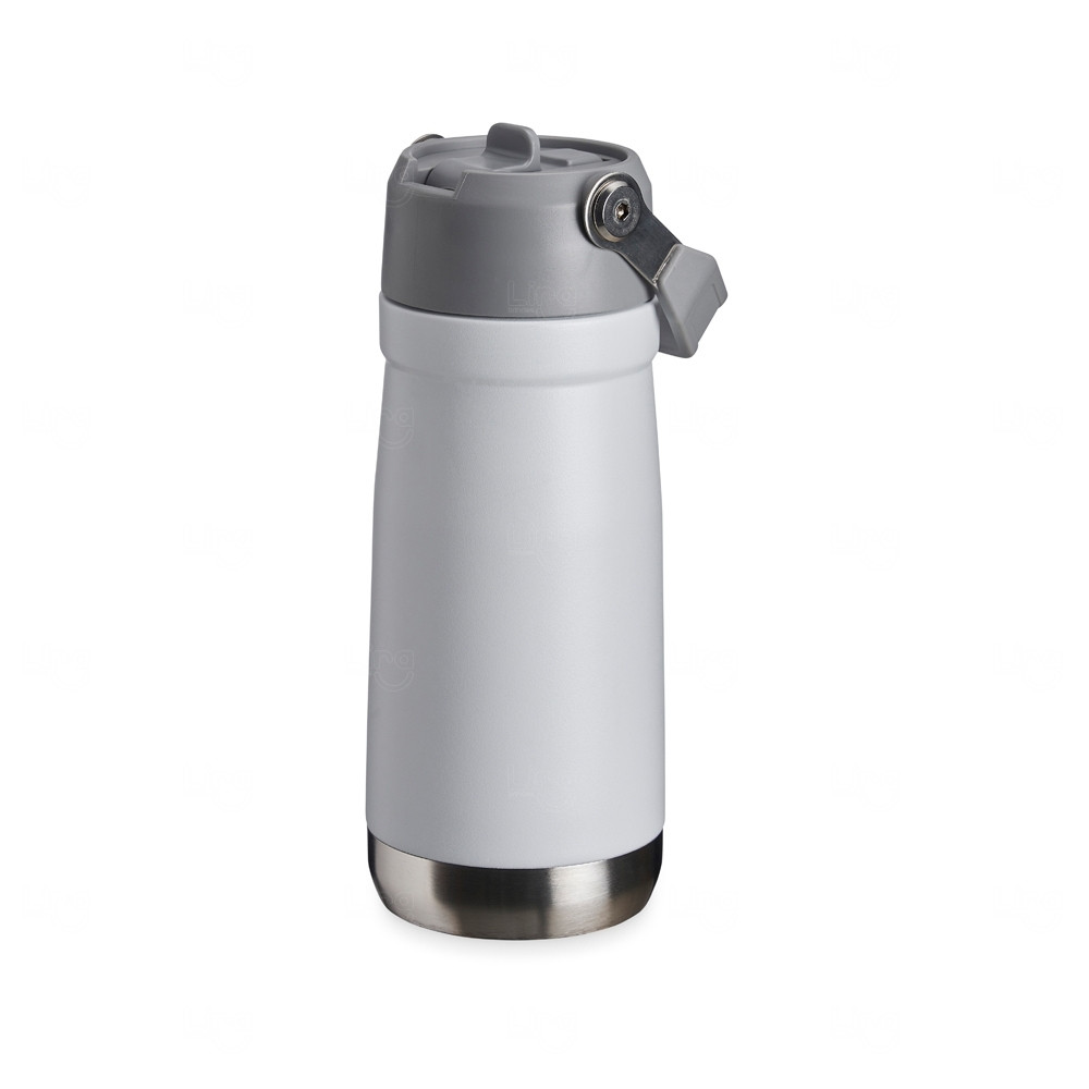 Garrafa Térmica 550ml com Bico Flip Personalizada Branco