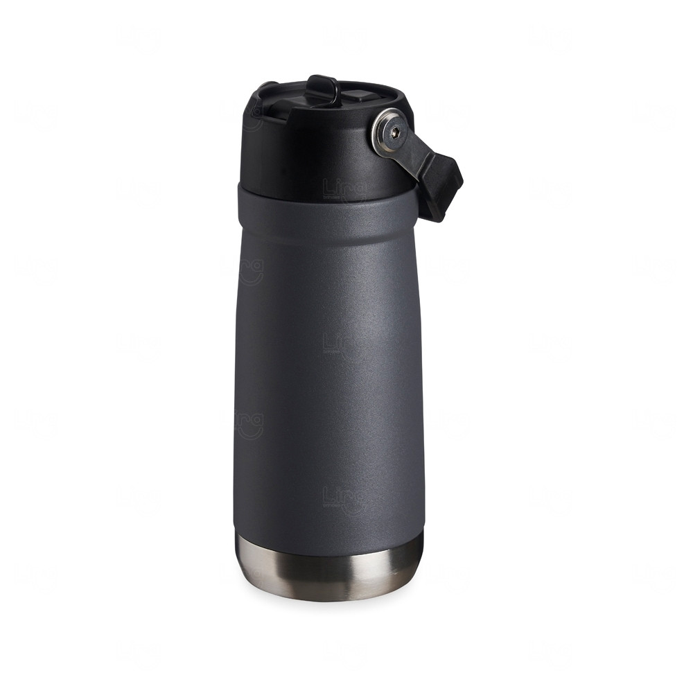 Garrafa Térmica 550ml com Bico Flip Personalizada Preto