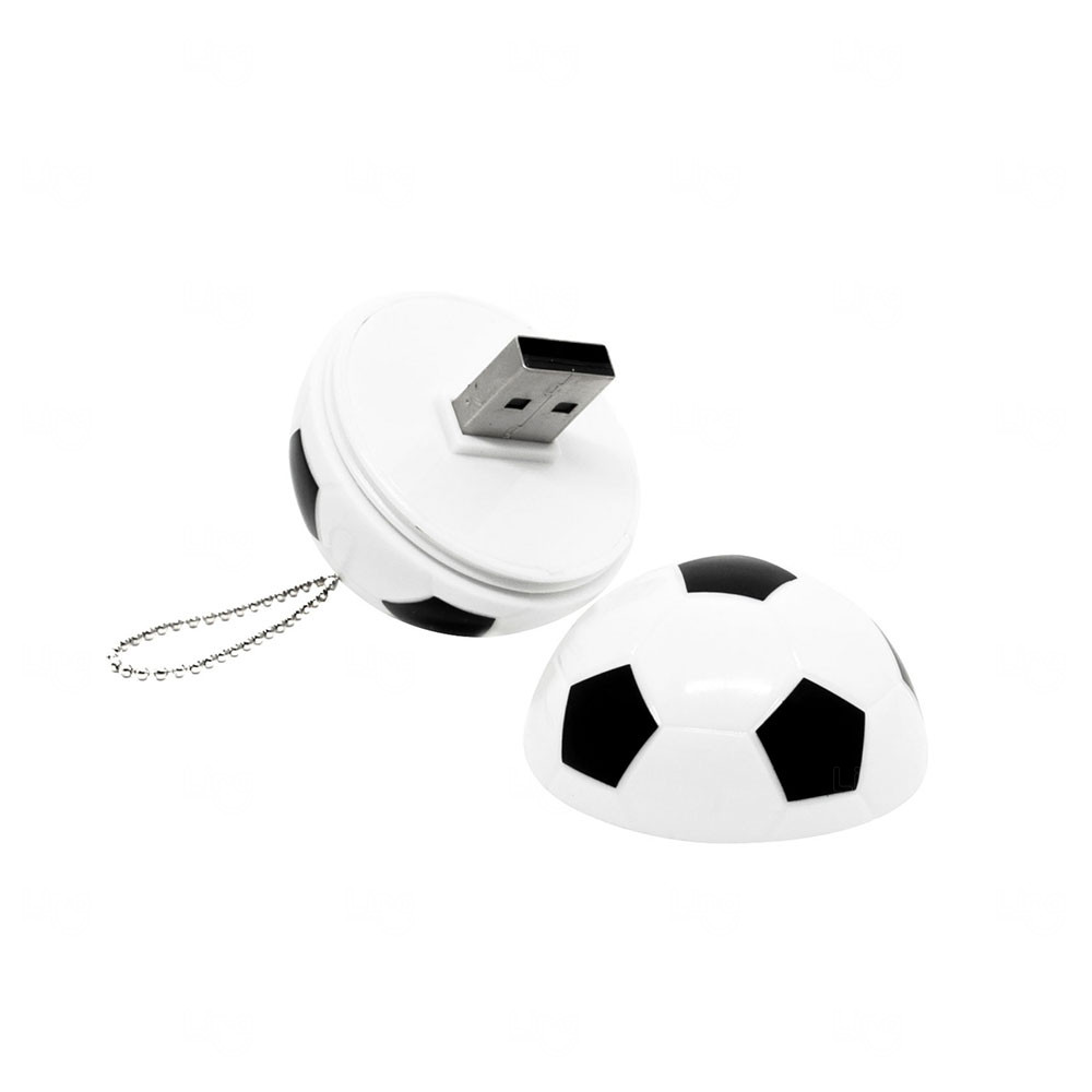 Pen Drive Bola de Futebol 4GB Personalizado Preto e Branco