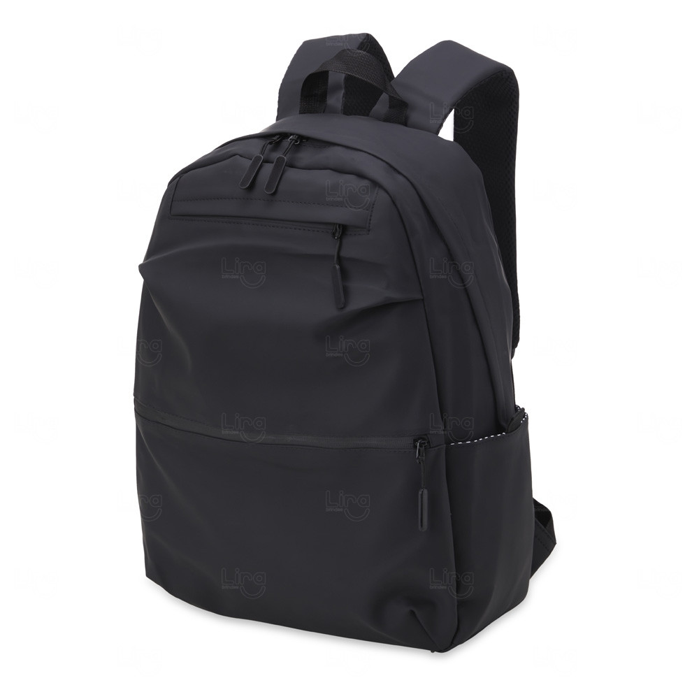 Mochila 30L Couro Sintético Impermeável Personalizada Preto