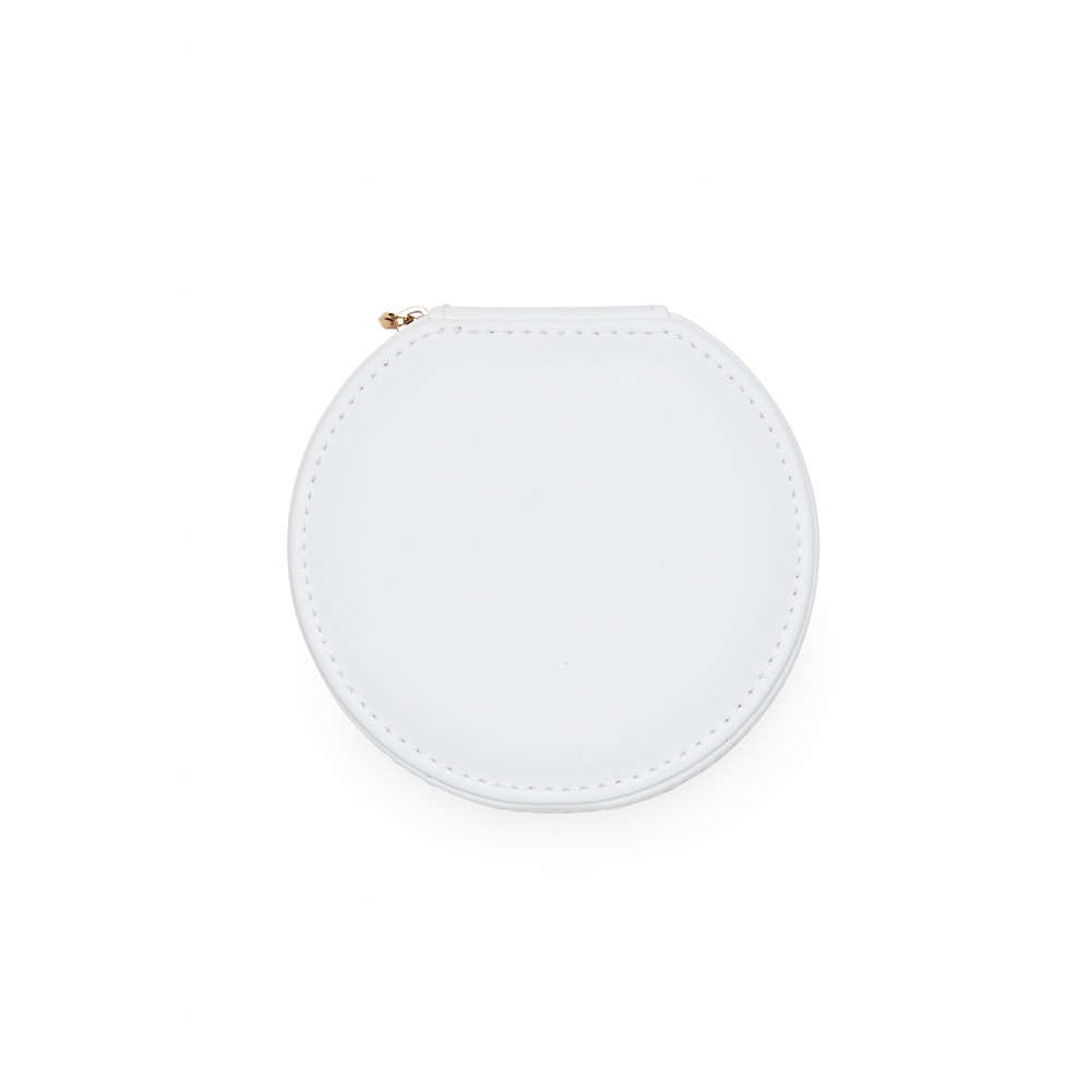 Porta-Joias em Couro Sintético Personalizado - 5x11x10cm Branco