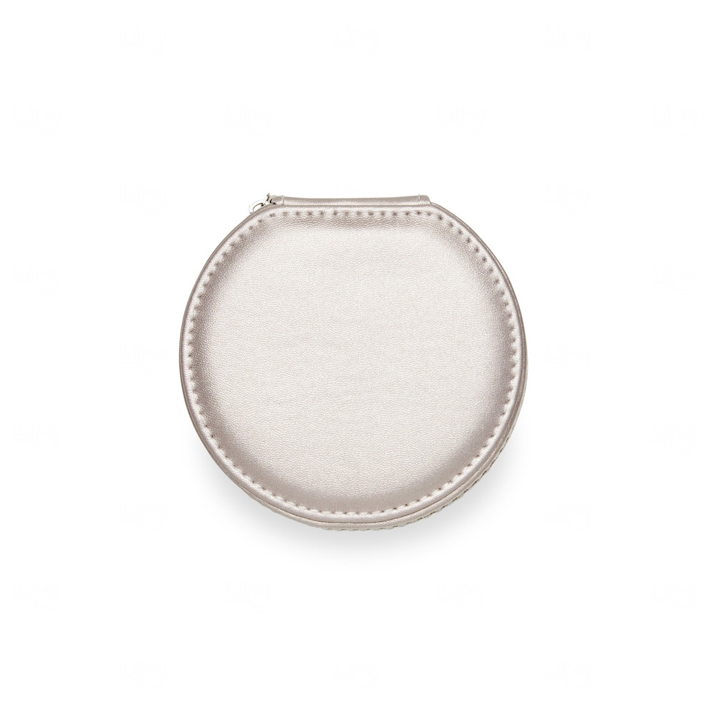 Porta-Joias em Couro Sintético Personalizado - 5x11x10cm Champagne