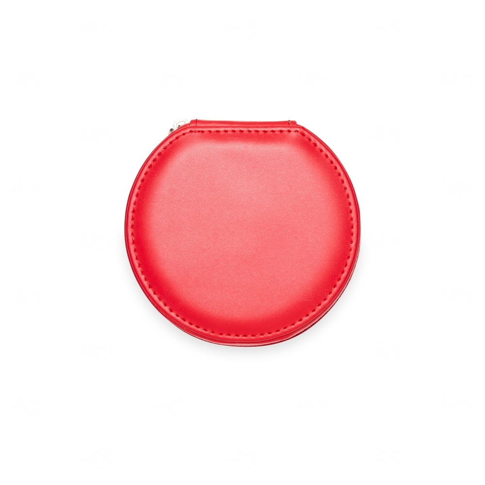 Porta-Joias em Couro Sintético Personalizado - 5x11x10cm Vermelho