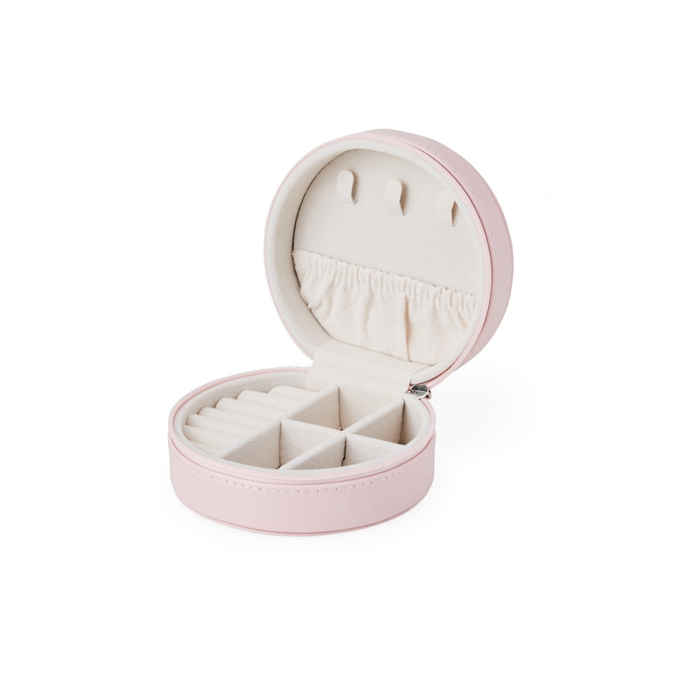 Porta-Joias em Couro Sintético Personalizado - 5x11x10cm Rosa