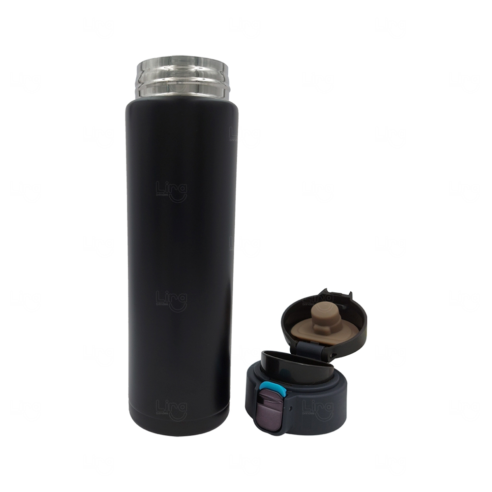 Garrafa Térmica Inox 440ml com Tampa por Clique Personalizada 