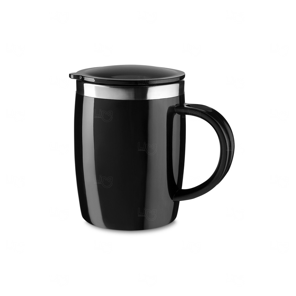 Caneca 400ml Plástica e Inox Personalizada 