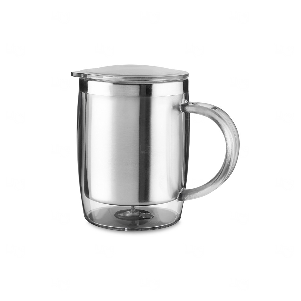 Caneca 400ml Plástica e Inox Personalizada 
