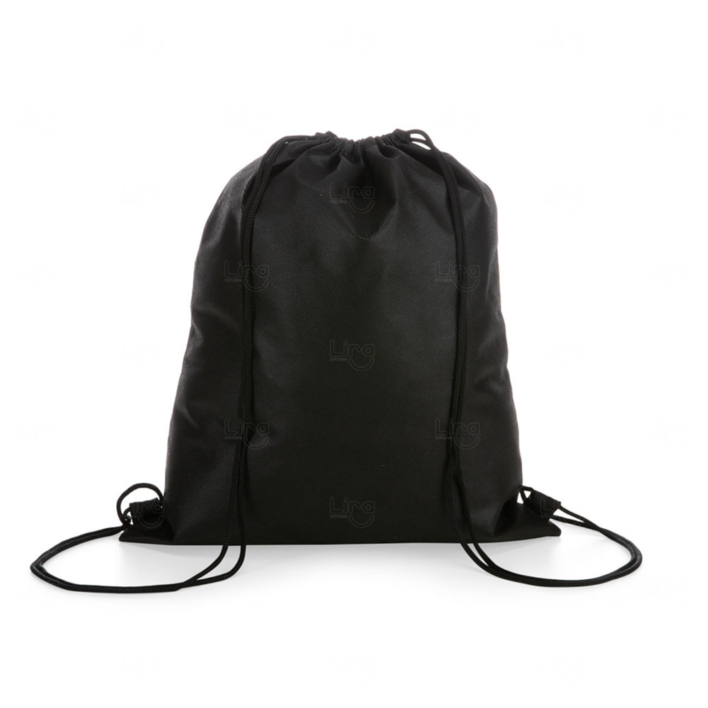 Sacochila de Microfibra  Personalizada- 43 x 33 cm Preto
