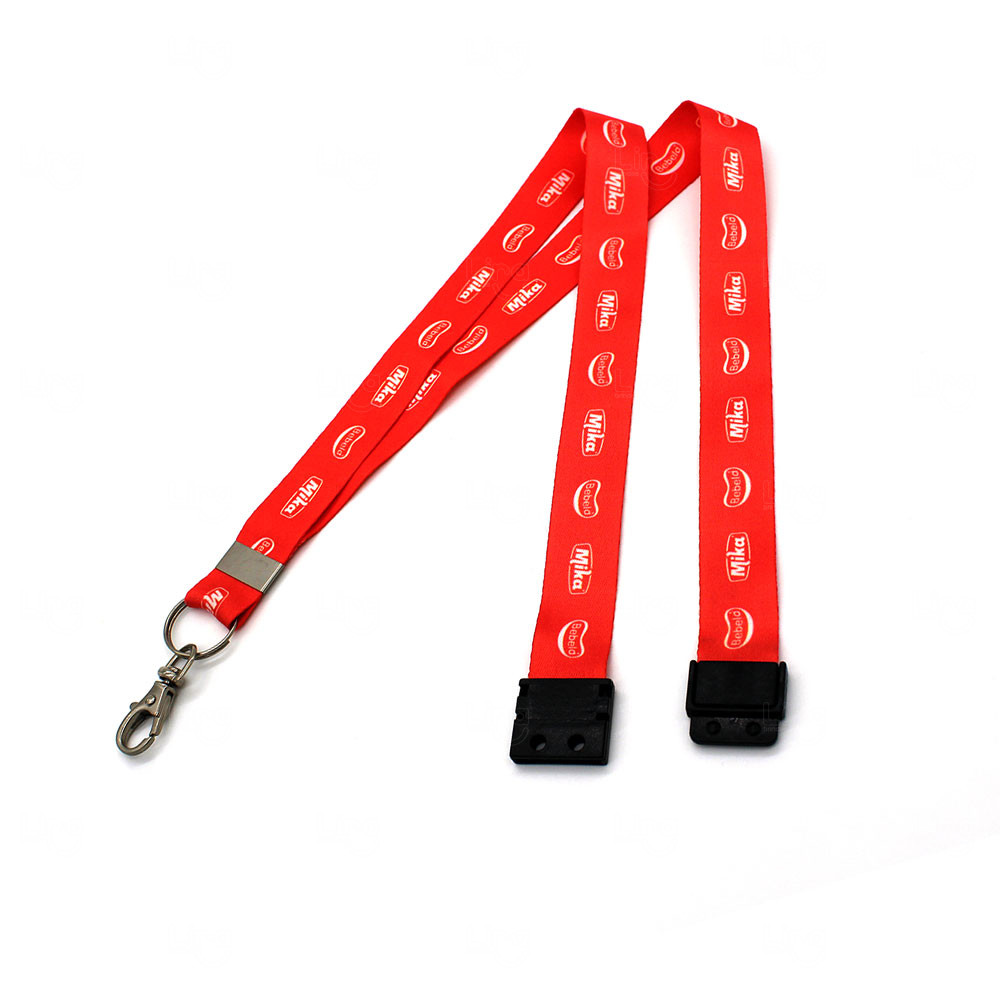 Cordão Personalizado para Crachá com Trava de Segurança Vermelho