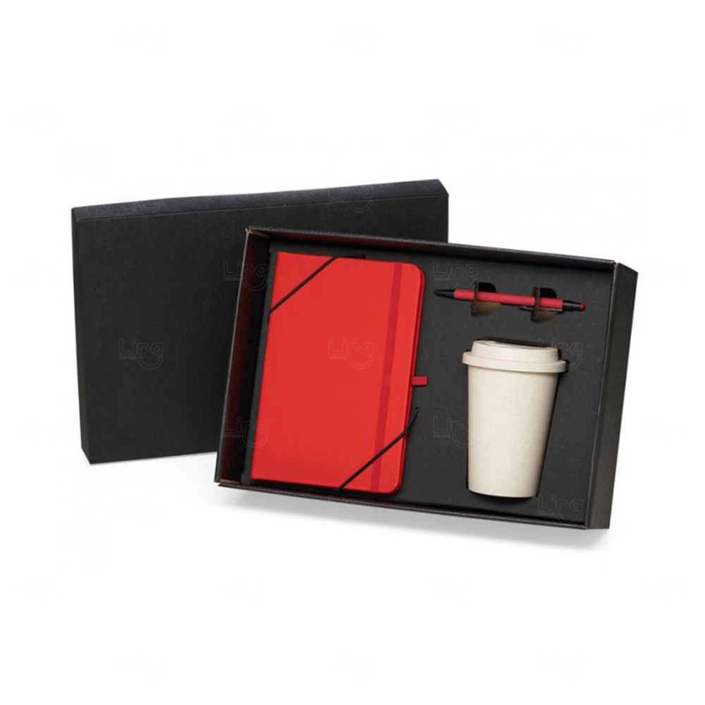 Kit Boas-Vindas Onboarding Personalizado - 3 Peças Vermelho
