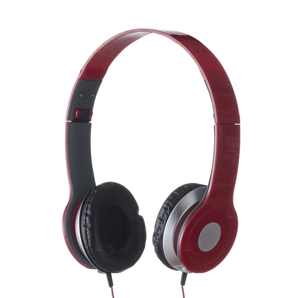 Fone de Ouvido Personalizado Estéreo - Com Fio Vermelho