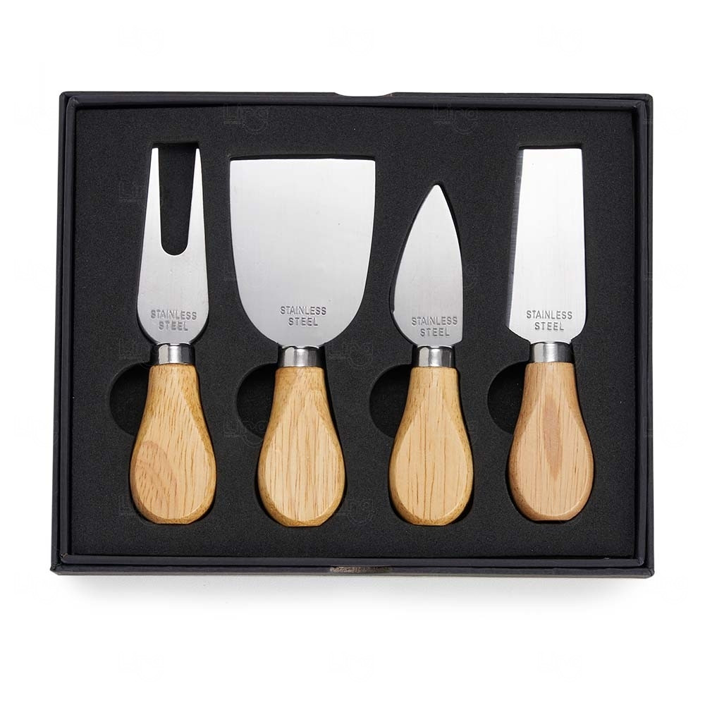 Kit Queijo 4 Peças com Estojo Personalizado 