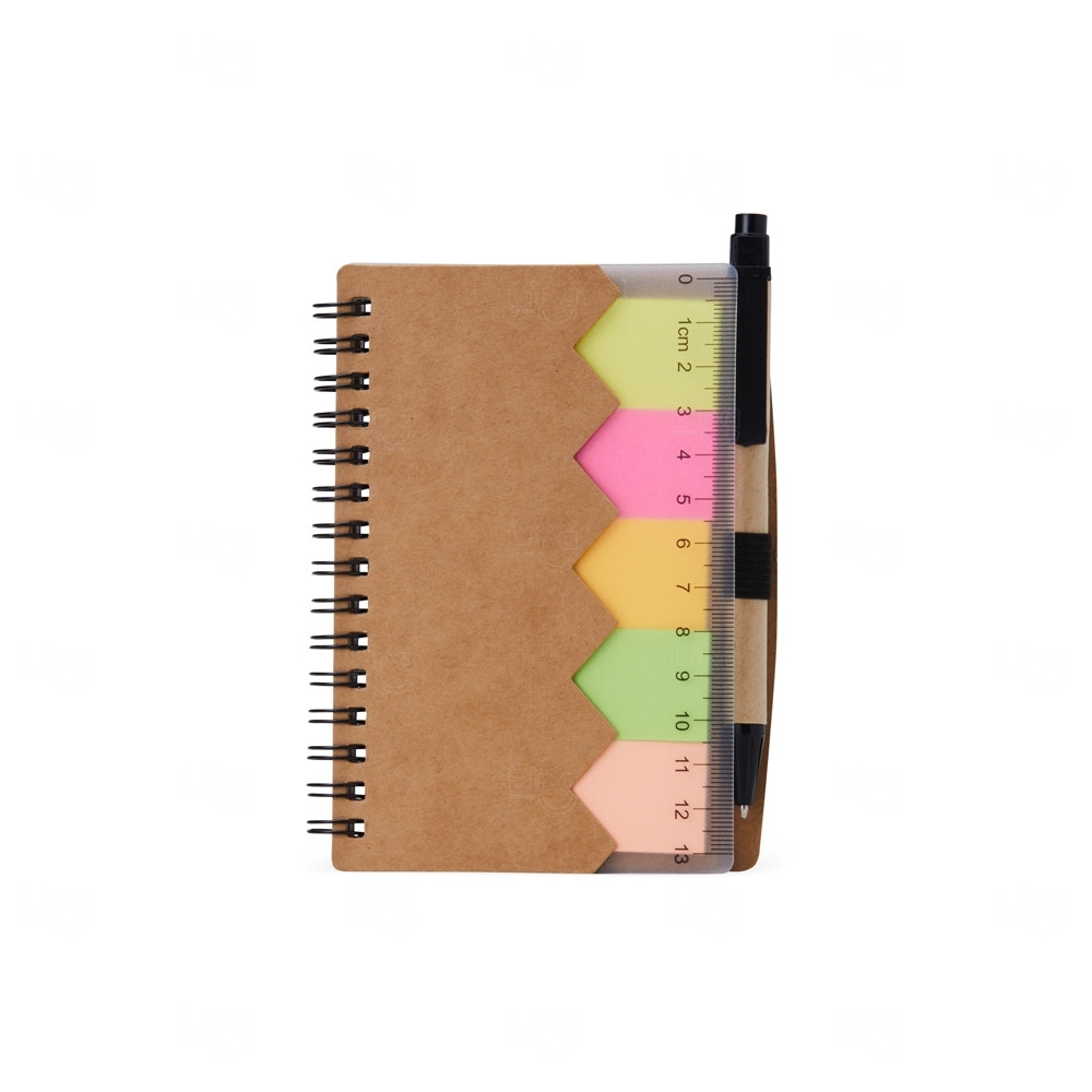 Caderneta Ecológica com Caneta Personalizada - 13,8 x 10,5 cm Kraft