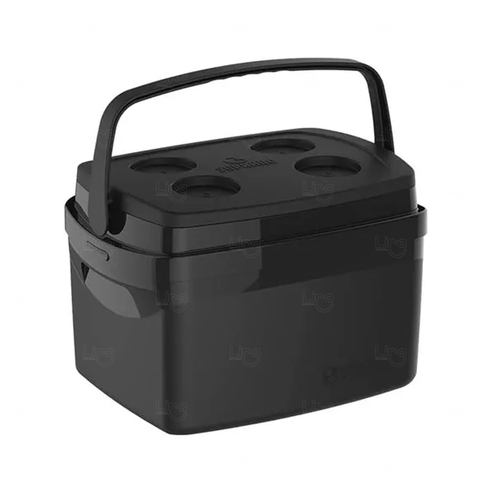 Caixa Térmica 12L com Porta-Copos Personalizado Preto