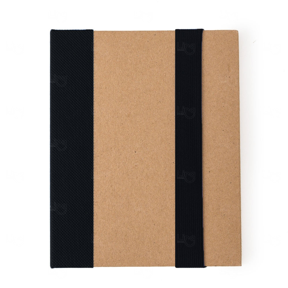 Bloco de Notas Ecológico Post-it e Caneta Personalizado - 18x14cm Preto