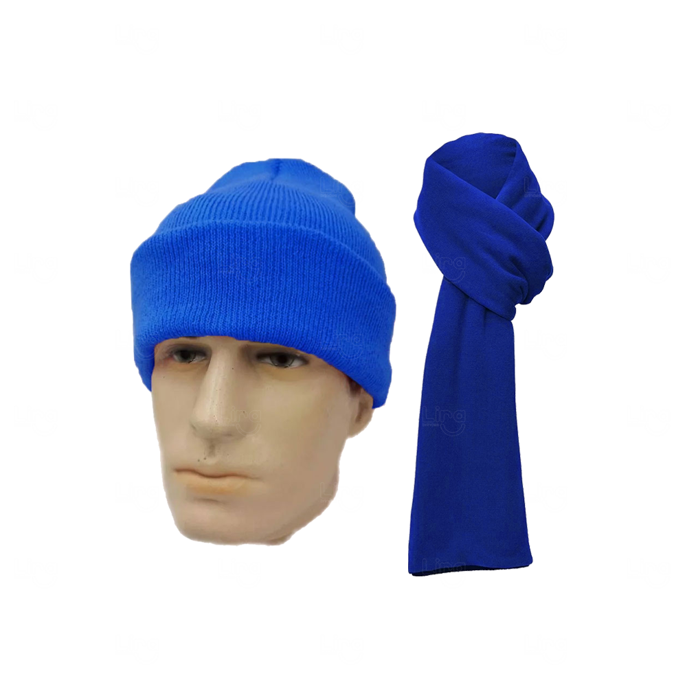 Kit Inverno com Touca de Lã e Cachecol Personalizado 
