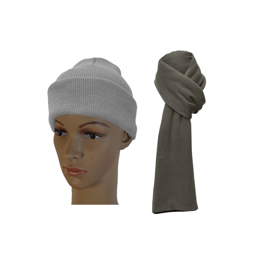 Kit Inverno com Touca de Lã e Cachecol Personalizado 