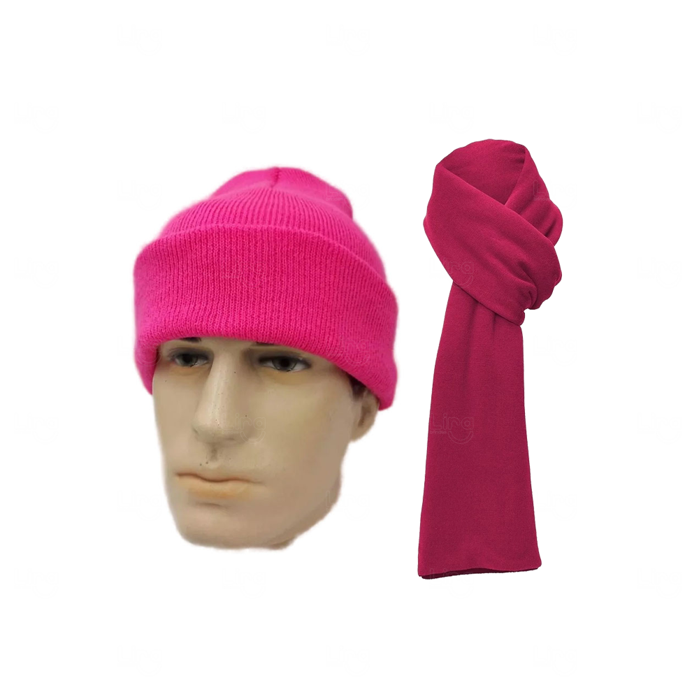 Kit Inverno com Touca de Lã e Cachecol Personalizado 