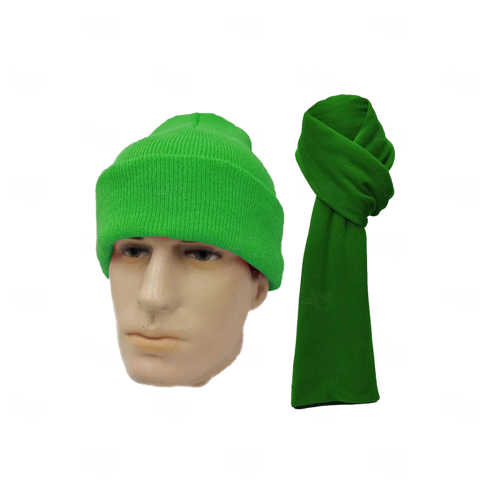 Kit Inverno com Touca de Lã e Cachecol Personalizado 