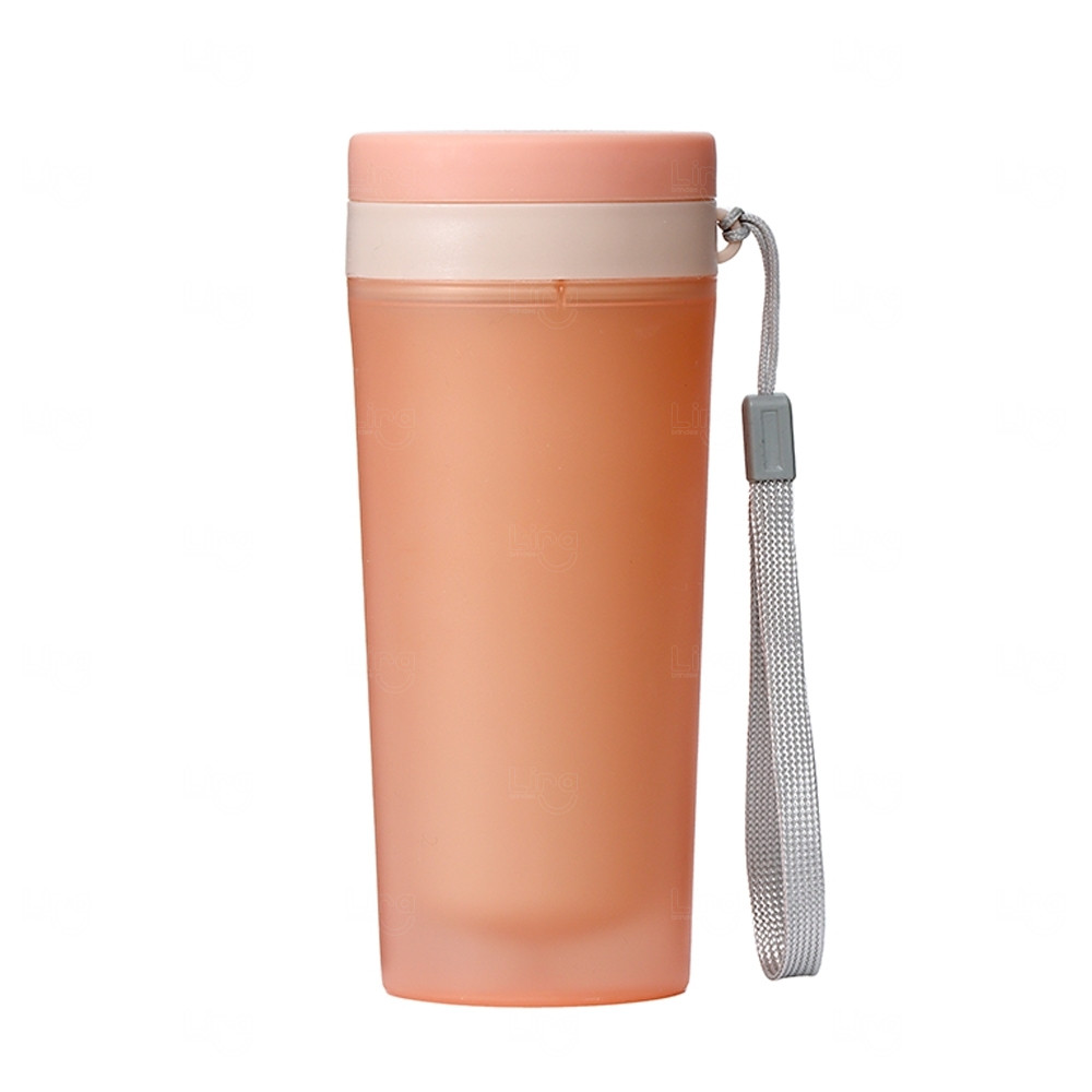 Copo Plástico Isotérmico 300ml com Alça Personalizado Salmão