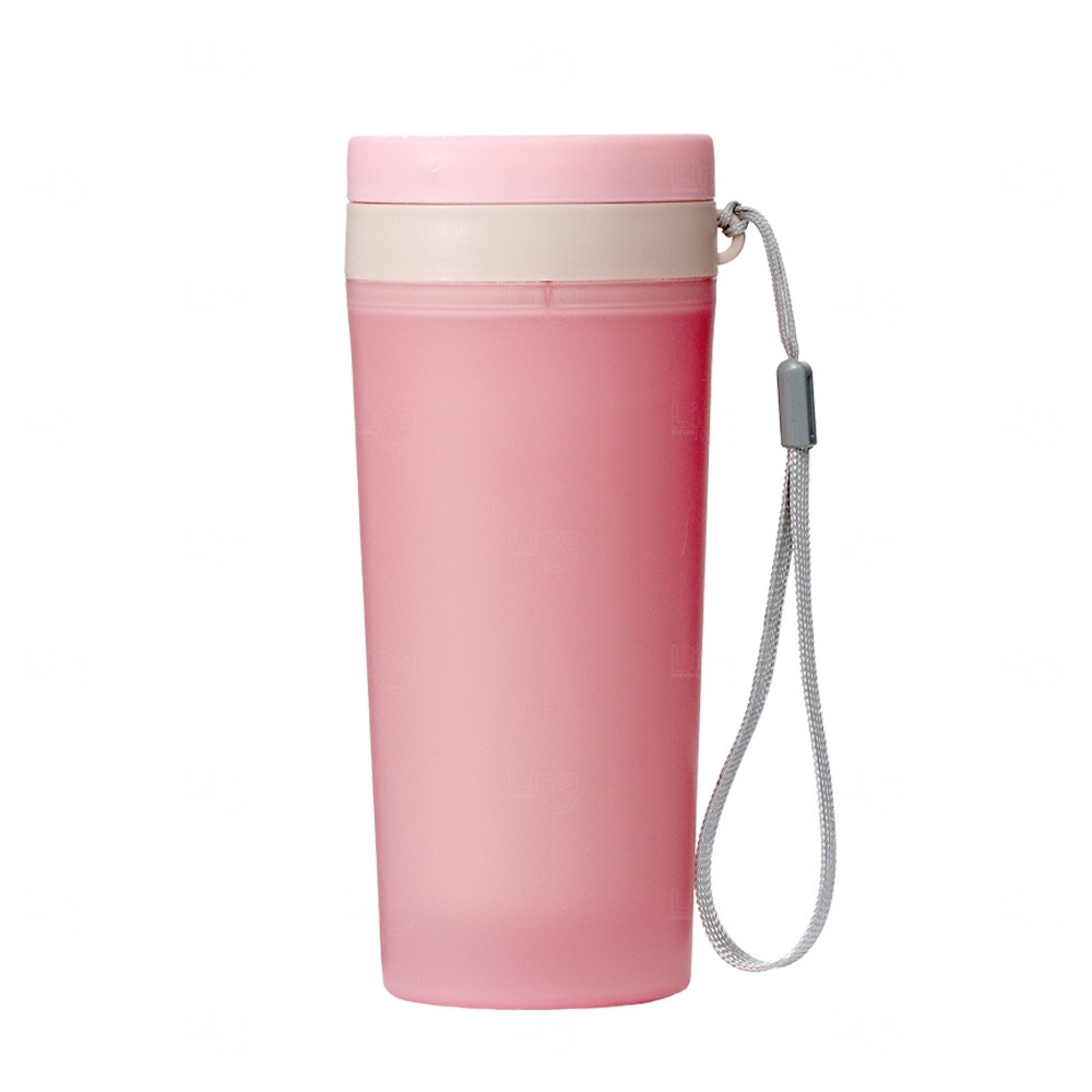 Copo Plástico Isotérmico 300ml com Alça Personalizado Rosa
