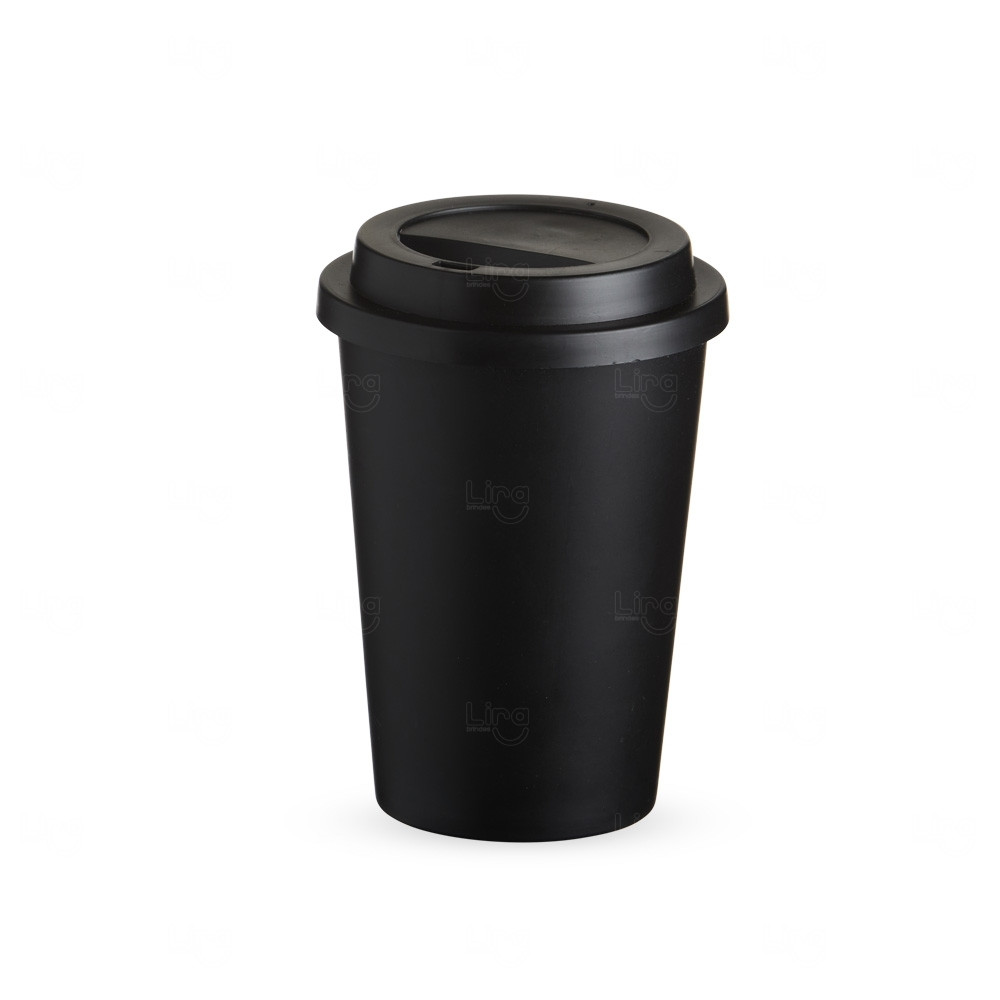 Copo Ecológico Fibra de Arroz Personalizado - 450ml Preto