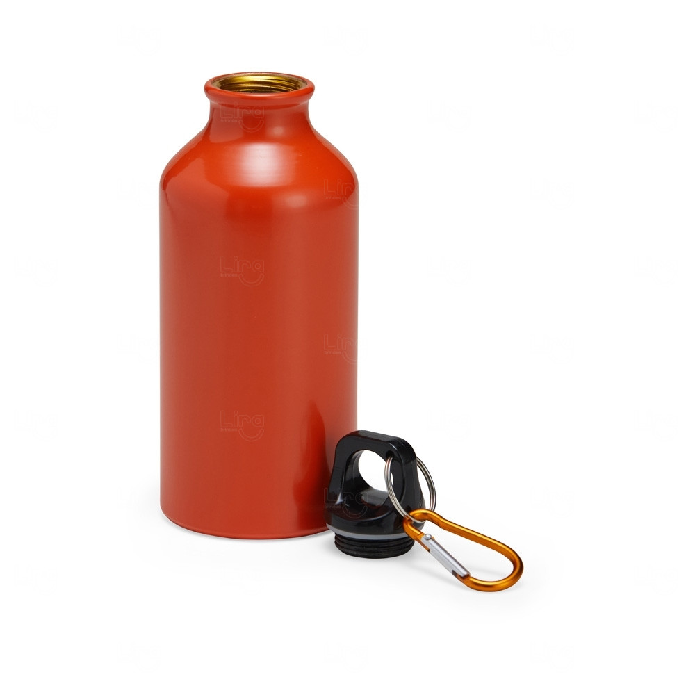 Garrafa Alumínio 420ml com Mosquetão Personalizado 