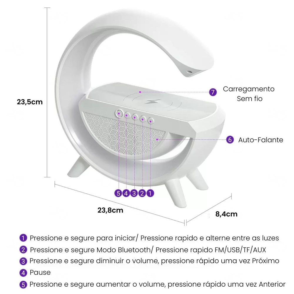 Alto-Falante com Carregador de Indução Personalizado 