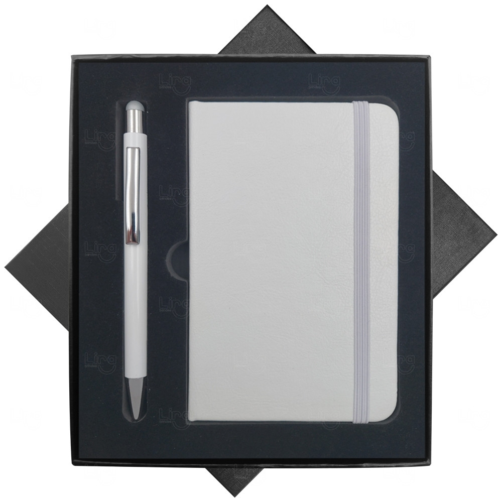 Conjunto Executivo Branco Personalizado - 14 x 9 cm 