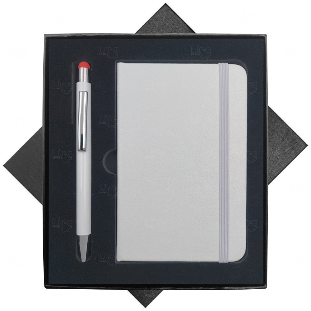 Conjunto Executivo Branco Personalizado - 14 x 9 cm 