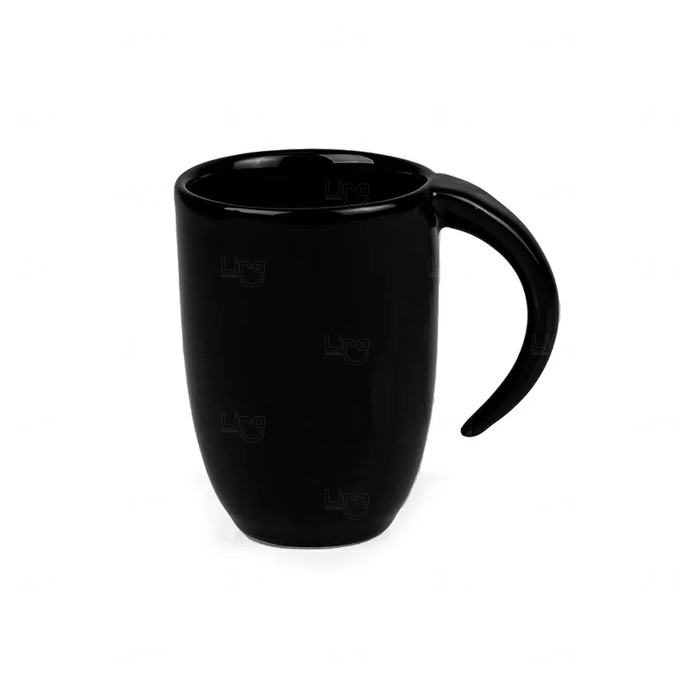 Caneca Cerâmica Alça de Lua Personalizada - 350ml 
