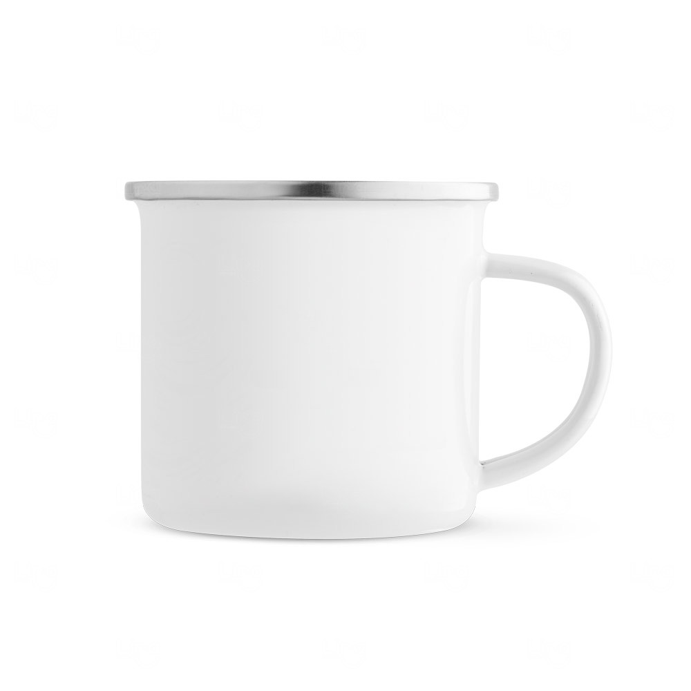 Caneca Esmaltada 350ml Personalizada Branco