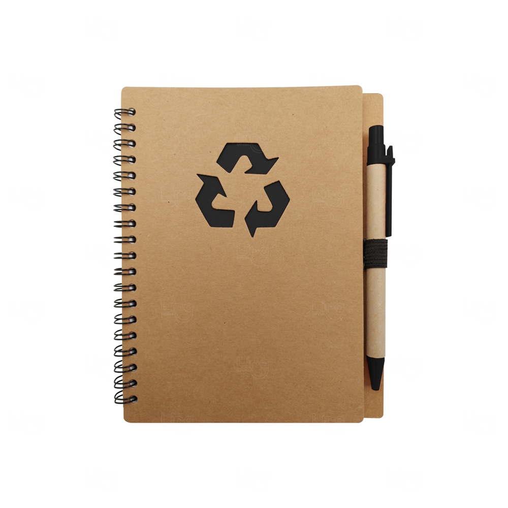 Bloco de Notas Ecológico com Caneta Personalizado - 18 x 14,5 cm 