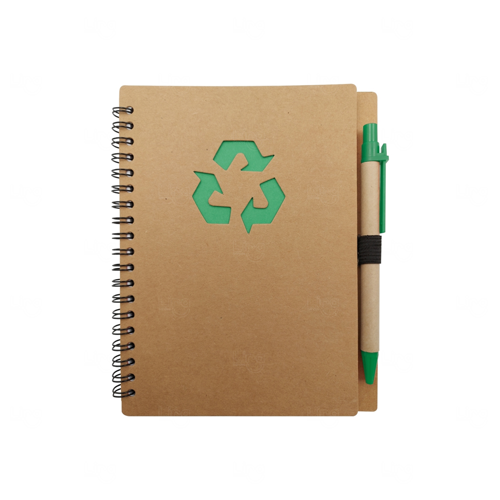 Bloco de Notas Ecológico com Caneta Personalizado - 18 x 14,5 cm 