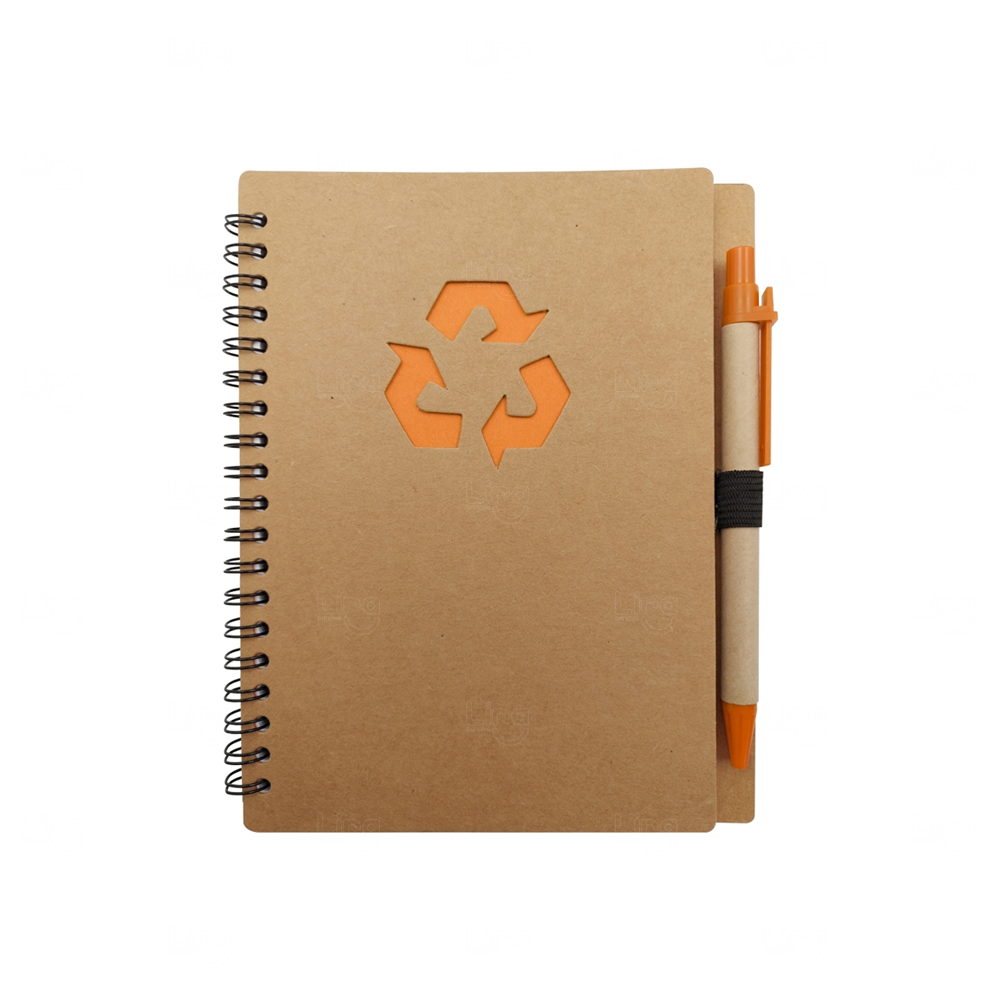 Bloco de Notas Ecológico com Caneta Personalizado - 18 x 14,5 cm 
