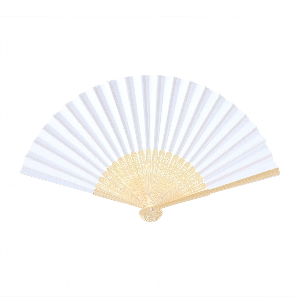 Leque Ecológico Personalizado Bambu Branco