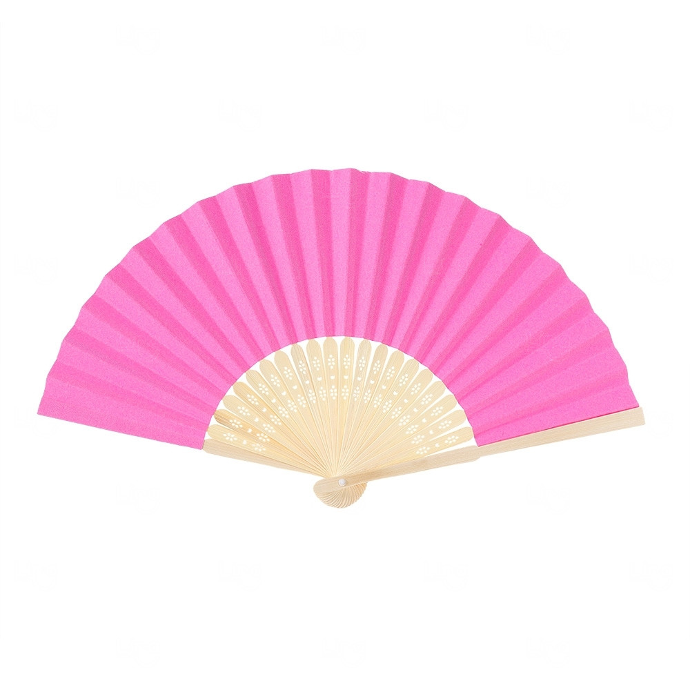 Leque Ecológico Personalizado Bambu Rosa Pink