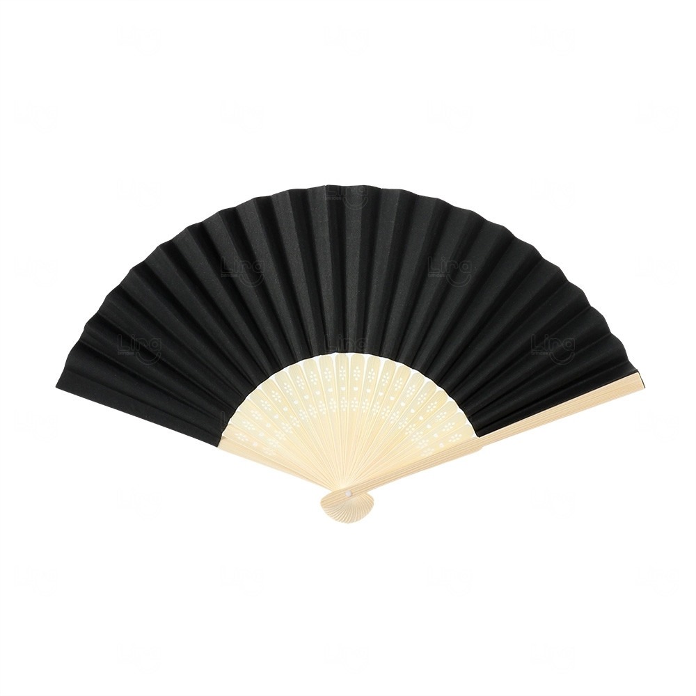 Leque Ecológico Personalizado Bambu Preto