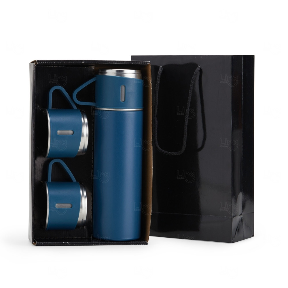 Kit Garrafa Térmica 450ml com Xícaras Personalizada 