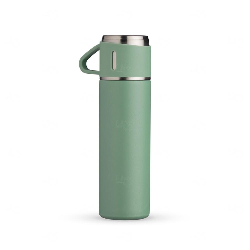 Kit Garrafa Térmica 450ml com Xícaras Personalizada 