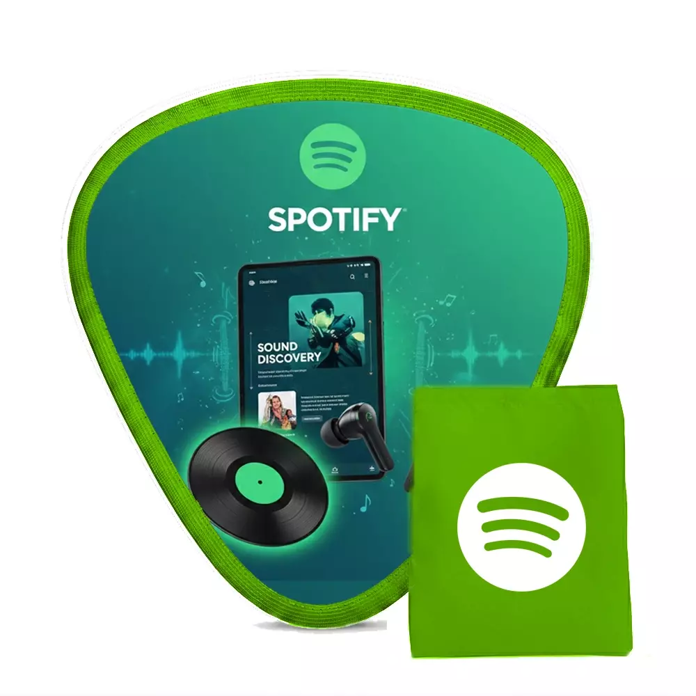 Leque em Nylon Dobrável 100% Personalizado Verde Claro