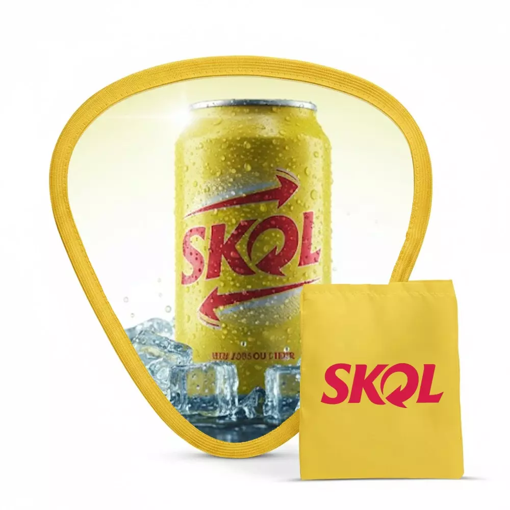 Leque em Nylon Dobrável 100% Personalizado Amarelo