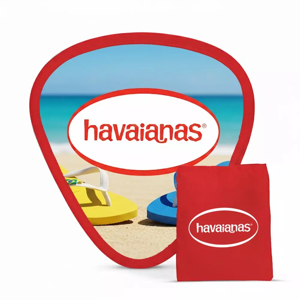 Leque em Nylon Dobrável 100% Personalizado Vermelho