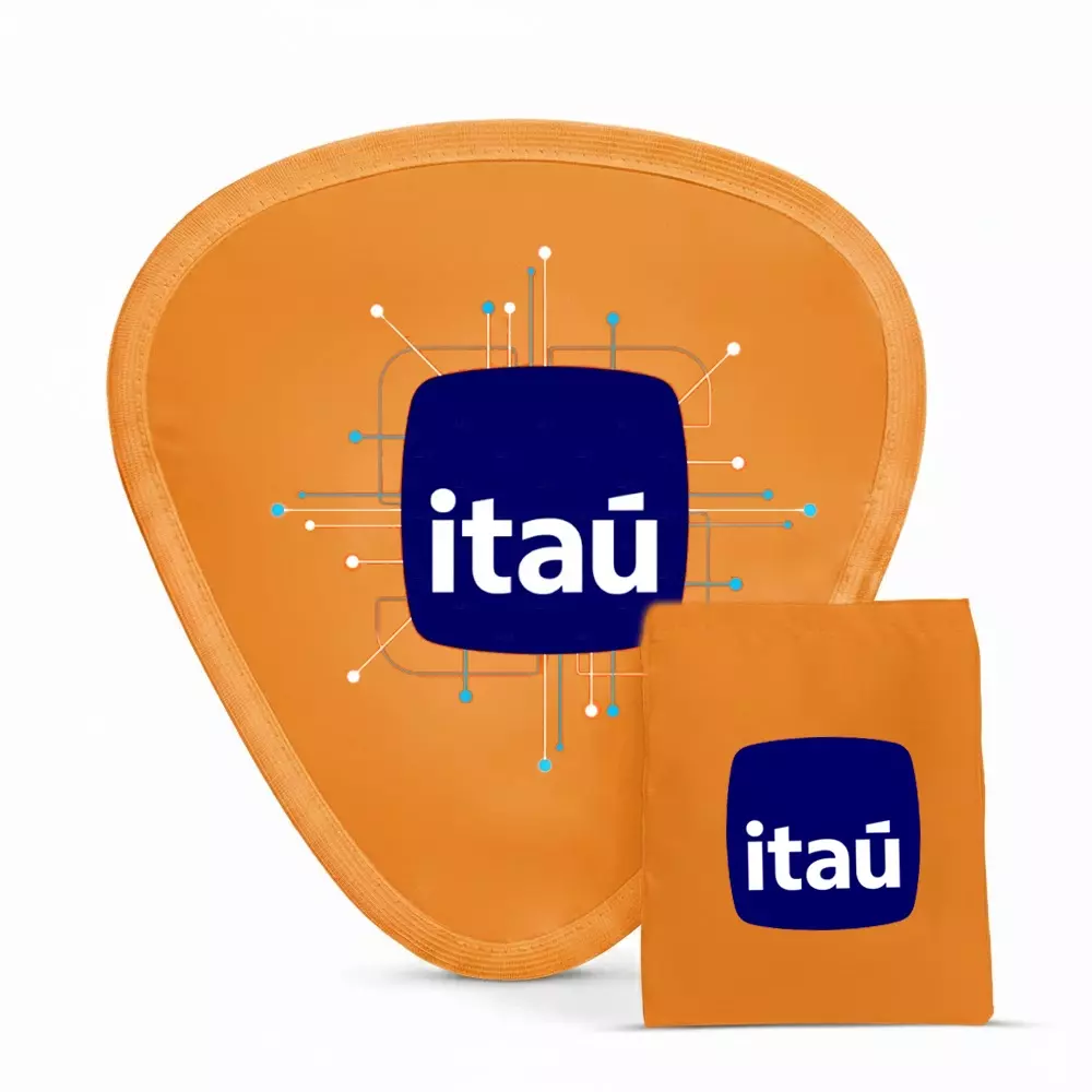 Leque em Nylon Dobrável 100% Personalizado Laranja